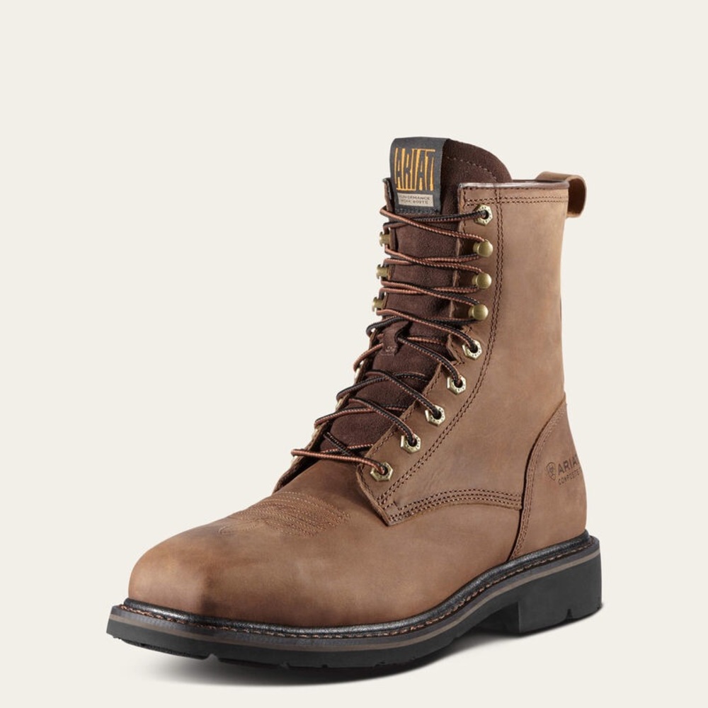 Ariat Men's Tan Leather Lace-Up Boots